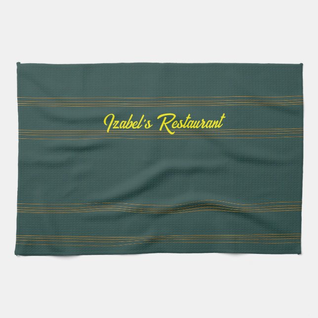 Luxury Linen Popular Green Gold Texture Collection Kitchen Towel (Horizontal)