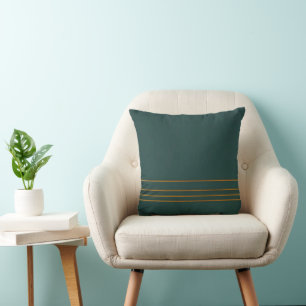 Luxury Linen Popular Green Gold Texture Collection Throw Pillow