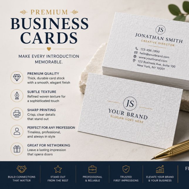 Luxury Linen Texture Business Cards (Creator Uploaded)