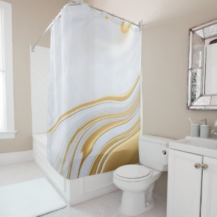 Luxury Liquid Gold and White Fluid Marble