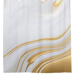 Luxury Liquid Gold and White Fluid Marble