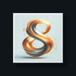 Luxury Liquid Gold Number 8 Art - 3D Metallic Swir Canvas Print<br><div class="desc">A stunning 3D digital illustration of the number eight, crafted from flowing, liquid gold and polished chrome. The elegant curves are surrounded by sparkling golden dust and floating metallic spheres against a clean, neutral grey background. This sophisticated piece symbolizes infinity and prosperity, making it a perfect high-end accent for modern...</div>