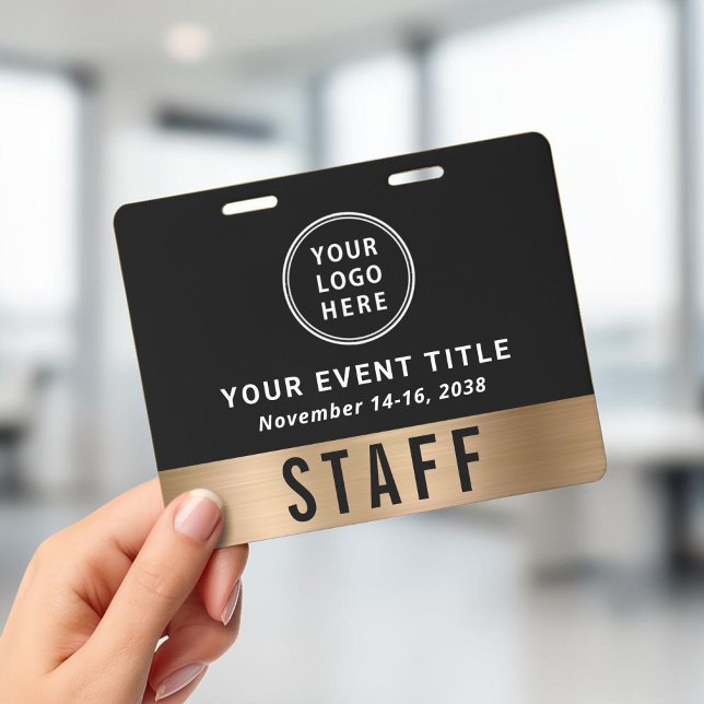 Luxury Logo Black Gold Event Access Pass Badge (Luxury Logo Black Gold Event Access Pass Badge)