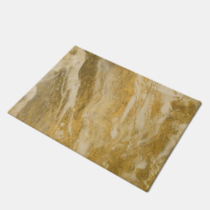 Luxury Look Marble Door Mat Rug - Gold & Tan