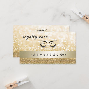 Luxury loyalty card  glittery eyelashes & eyebrows