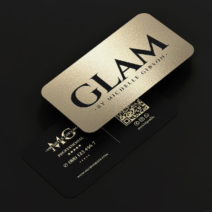 Luxury Makeup Artist Glam Black Faux Gold Business Card