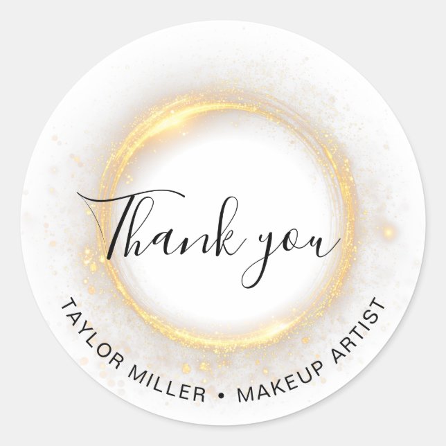 Luxury Makeup Artist Thank You Sticker  (Front)