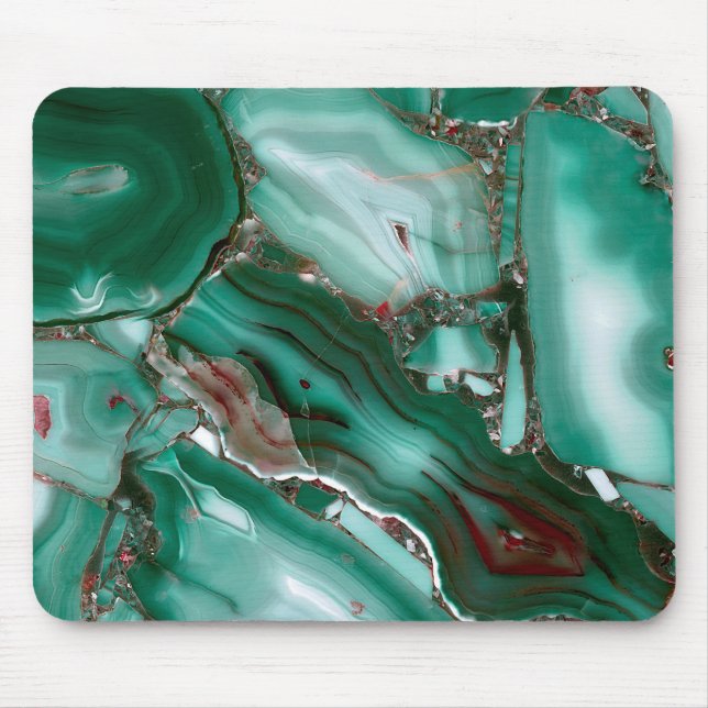 Luxury Malachite Gemstone Agate Marble Mouse Pad (Front)