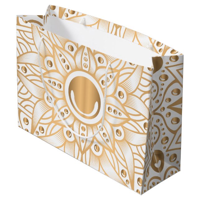 Luxury Mandala 11 Large Gift Bag (Back Angled)
