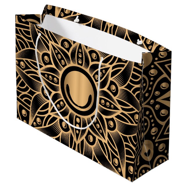 Luxury Mandala 12 Large Gift Bag (Back Angled)