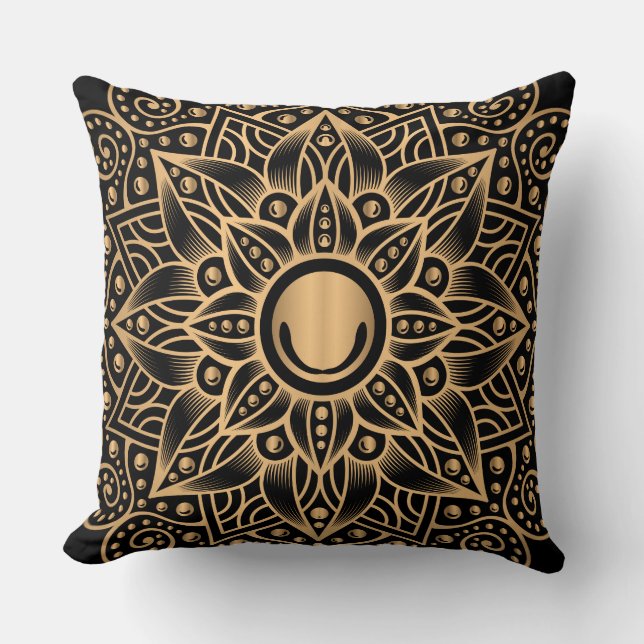 Luxury Mandala 12 Throw Pillow (Front)