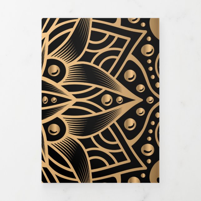 Luxury Mandala 12 Tri-Fold Holiday Card (Cover)