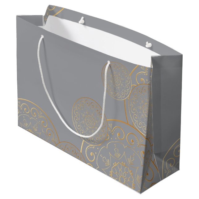 Luxury Mandala 49 Large Gift Bag (Back Angled)