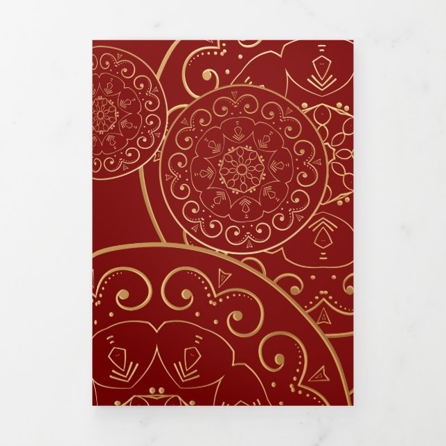 Luxury Mandala 50 Tri-Fold Holiday Card (Cover)