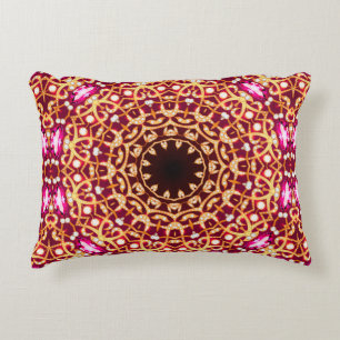 Luxury mandala brooch jewellery seamless pattern accent pillow