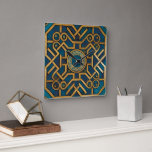 Luxury Marble art Deco Blue Gold Greek Key Square Wall Clock<br><div class="desc">Add a touch of modern elegance to your space with this Art Deco-inspired wall clock, featuring a sophisticated blue and gold Greek key pattern. The marble mosaic texture, accented with emerald green and malachite stone hues, creates a stylish yet timeless design. With retro vintage damask floral details and a watercolor...</div>