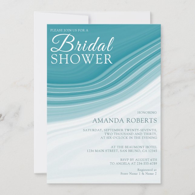 Luxury Marble Bridal Shower Invitation (Front)