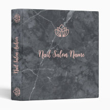 Luxury Marble Custom Nail Salon Binder with Logo