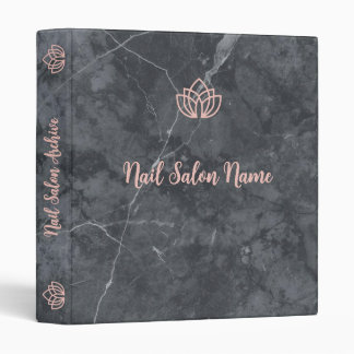 Luxury Marble Custom Nail Salon Binder with Logo