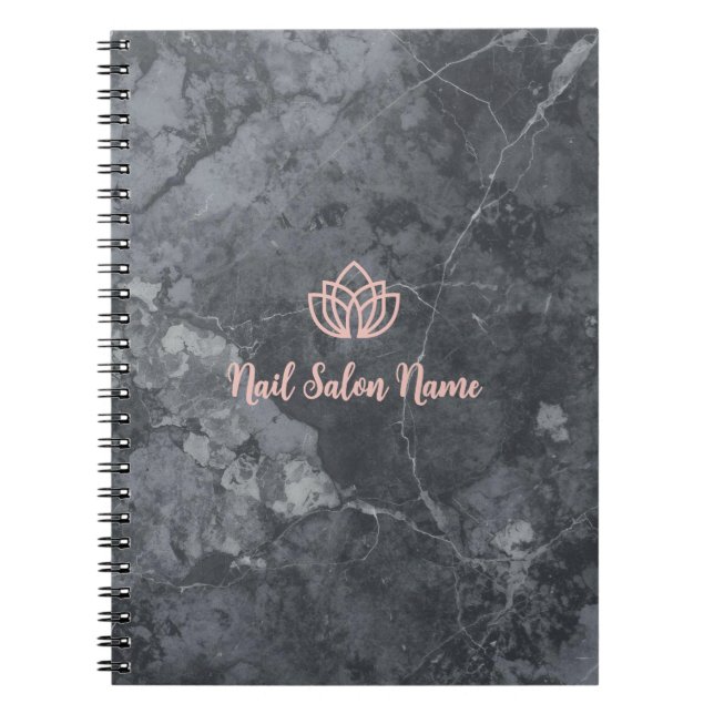 Luxury Marble Custom Nail Salon with Logo Notebook (Front)