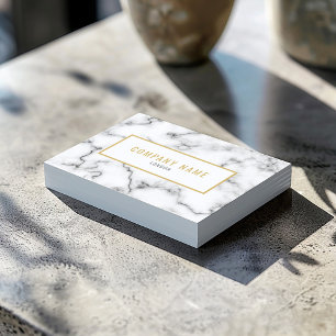 Luxury marble effect gold and white business card