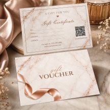 Luxury Marble Gift Certificate | Rose Gold Beauty 