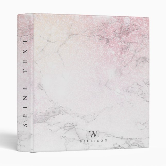 Luxury Marble Glitter monogram Binder (Front/Spine)