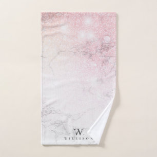 Luxury Marble Glitter Personalized Hand Towel