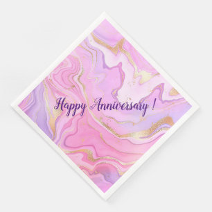 Luxury Marble Glitter Pink Purple Gold Napkin