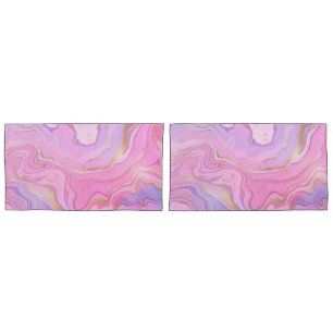 Luxury Marble Glitter Pink Purple Gold Pillowcase