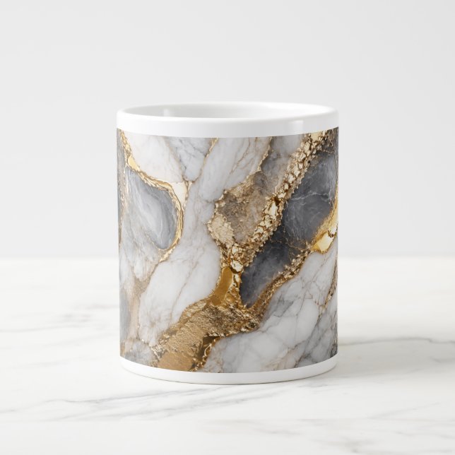 Luxury Marble & Gold Geode Modern Art Mug (Front)