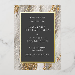Luxury Marble Gold glitter white and grey
