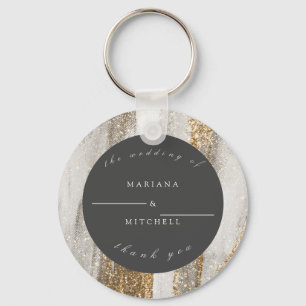 Luxury Marble Gold glitter white and grey Keychain