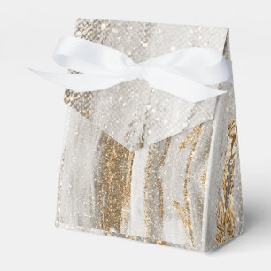 Luxury Marble Gold Strokes white and grey Favor Box
