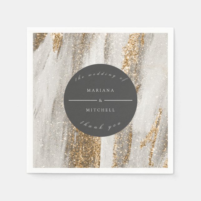 Luxury Marble Gold  white and grey  Napkin (Front)