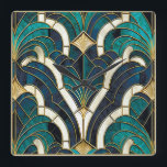 Luxury Marble Mosaic Art Deco Blue Gold & Teal Square Wall Clock<br><div class="desc">Add a touch of modern elegance and Art Deco luxury to your space with this stunning wall clock. Featuring a marble mosaic texture in rich blue, gold, and teal hues, this timepiece blends retro vintage charm with contemporary sophistication. Intricate damask vintage flowers, Greek key mandala patterns, and meander borders create...</div>