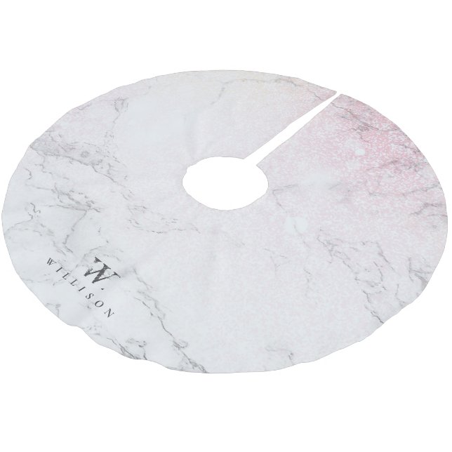 Luxury Marble Personalized Brushed Polyester Tree Skirt (Angled)