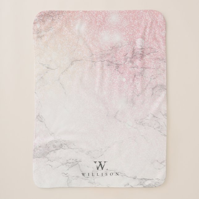 Luxury Marble Personalized design Sherpa Blanket (Front)