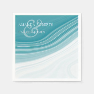 Luxury Marble Personalized Wedding Napkin