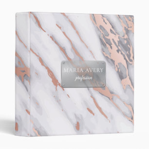 Luxury Marble Rose Gold Metallic Binder