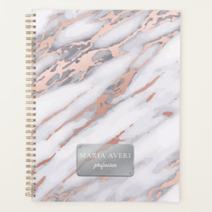 Luxury Marble Rose Gold Metallic Business Planner