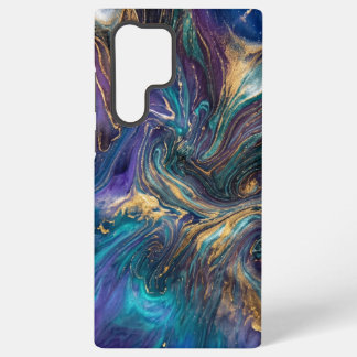 Luxury Marble Samsung Case – Blue Purple Gold Abst