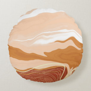 Luxury marble texture background design. Liquid ma Round Pillow