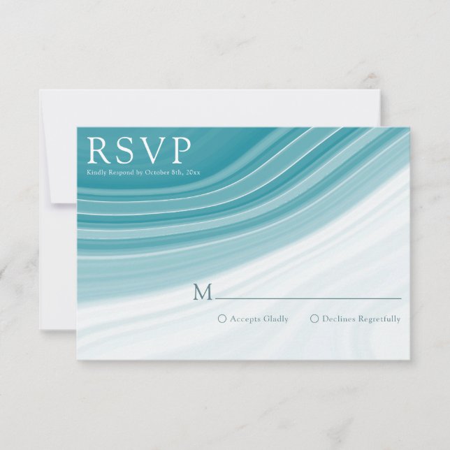 Luxury Marble Wedding RSVP Card (Front)