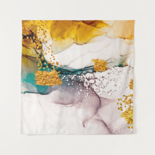 Luxury marble with glitter gold tapestry