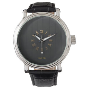 Luxury Matte Black & Gold Roman Numeral Watch