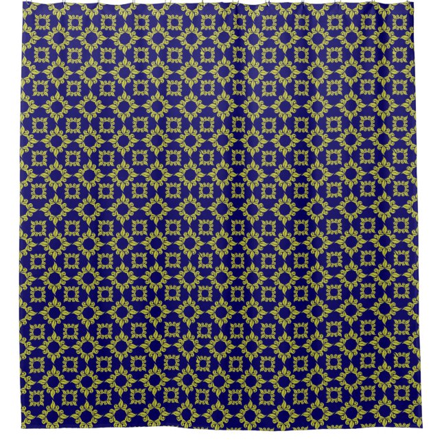 Luxury Mediterranean Tile Pattern Blue Yellow (Front)