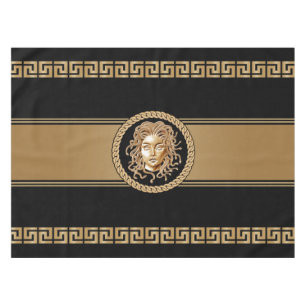 Luxury Medusa Black & Gold Tablecloth