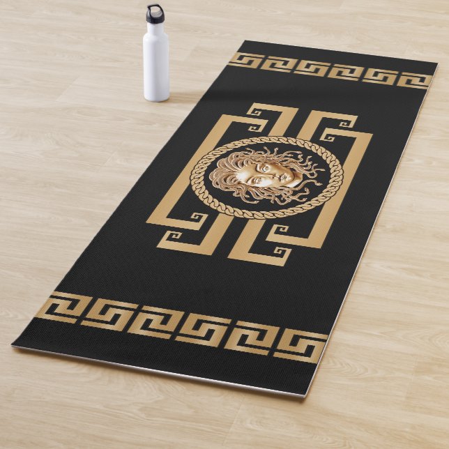Luxury Medusa Black & Gold Yoga Mat (In Situ)