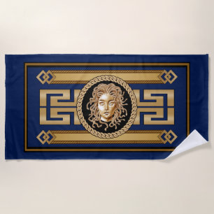 Luxury Medusa Gold  beach towel